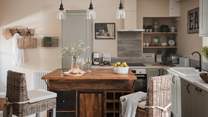 The kitchen provides all you will need to rustle up those holiday feasts.