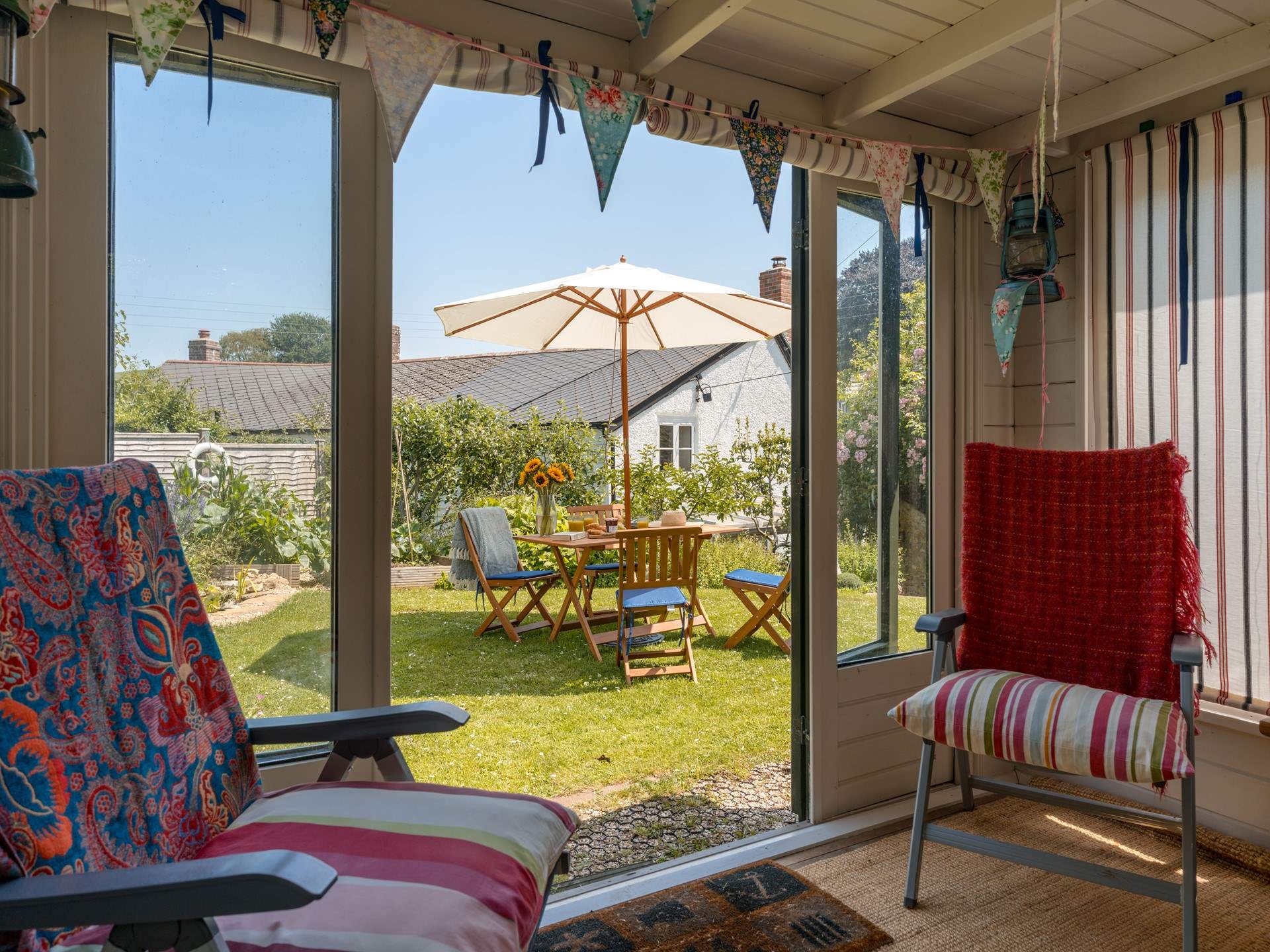 The garden-room is a particular favourite with plenty of shady seating, simple styling and perhaps the ideal spot for a read, a snooze or a spot of yoga?