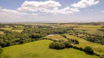 Glorious countryside and distant sea views.