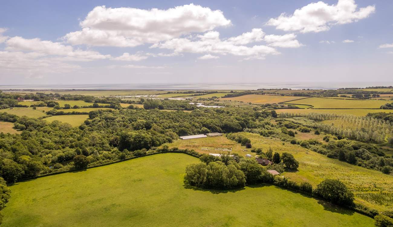 Glorious countryside and distant sea views.