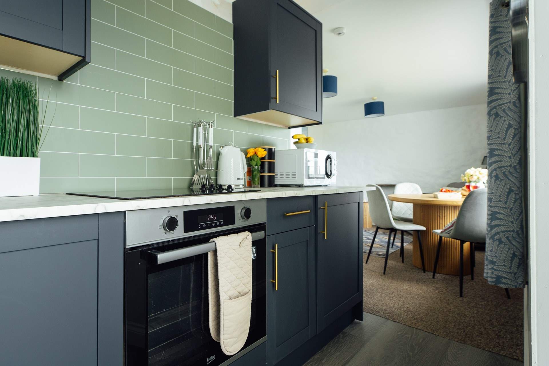 The open plan design is ideal for holiday get togethers. 