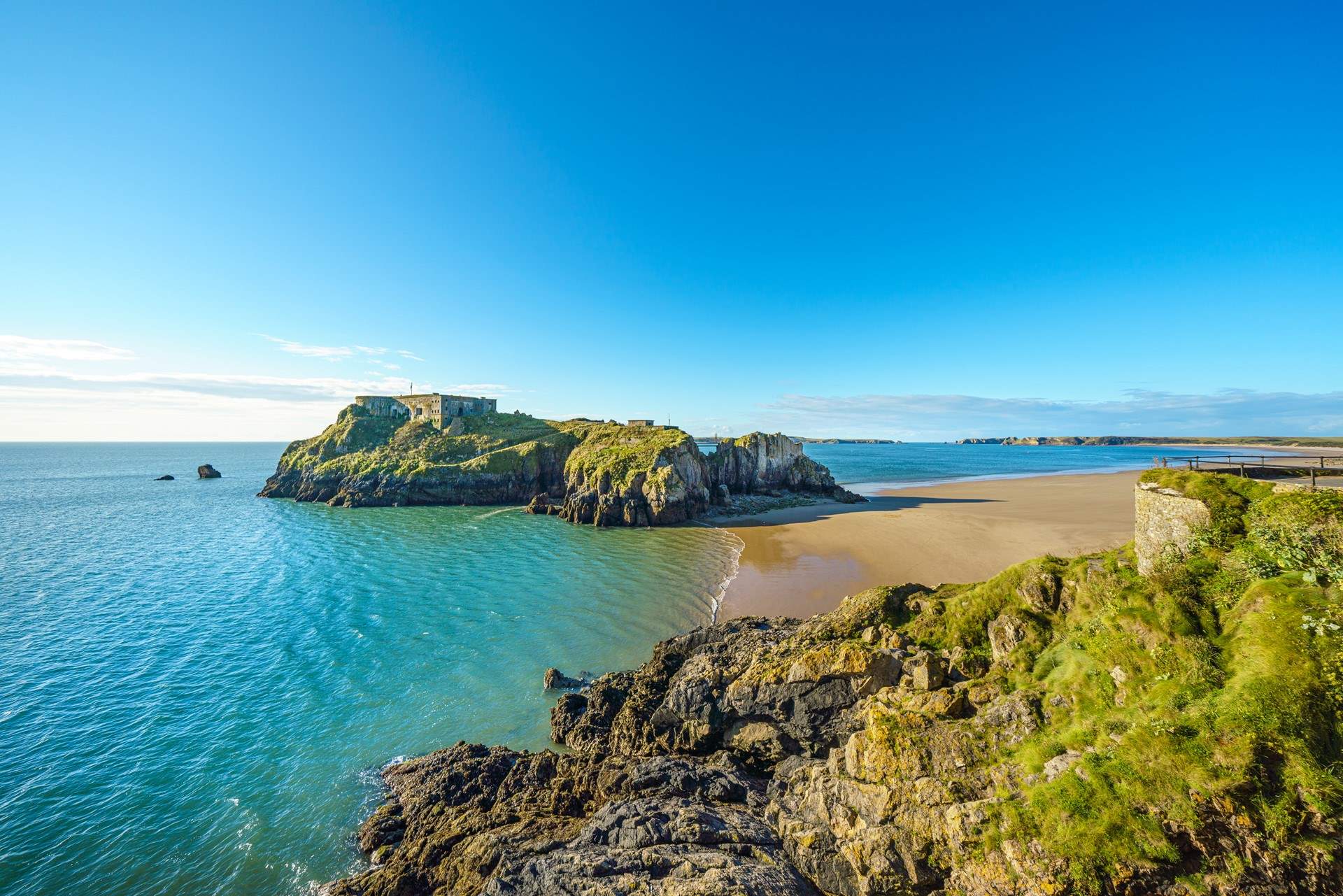 The spectacular beaches in Tenby. 