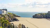 Tenby has many glorious beaches and a bustling seaside town. Catch a boat from the harbour to Caldey Island. 