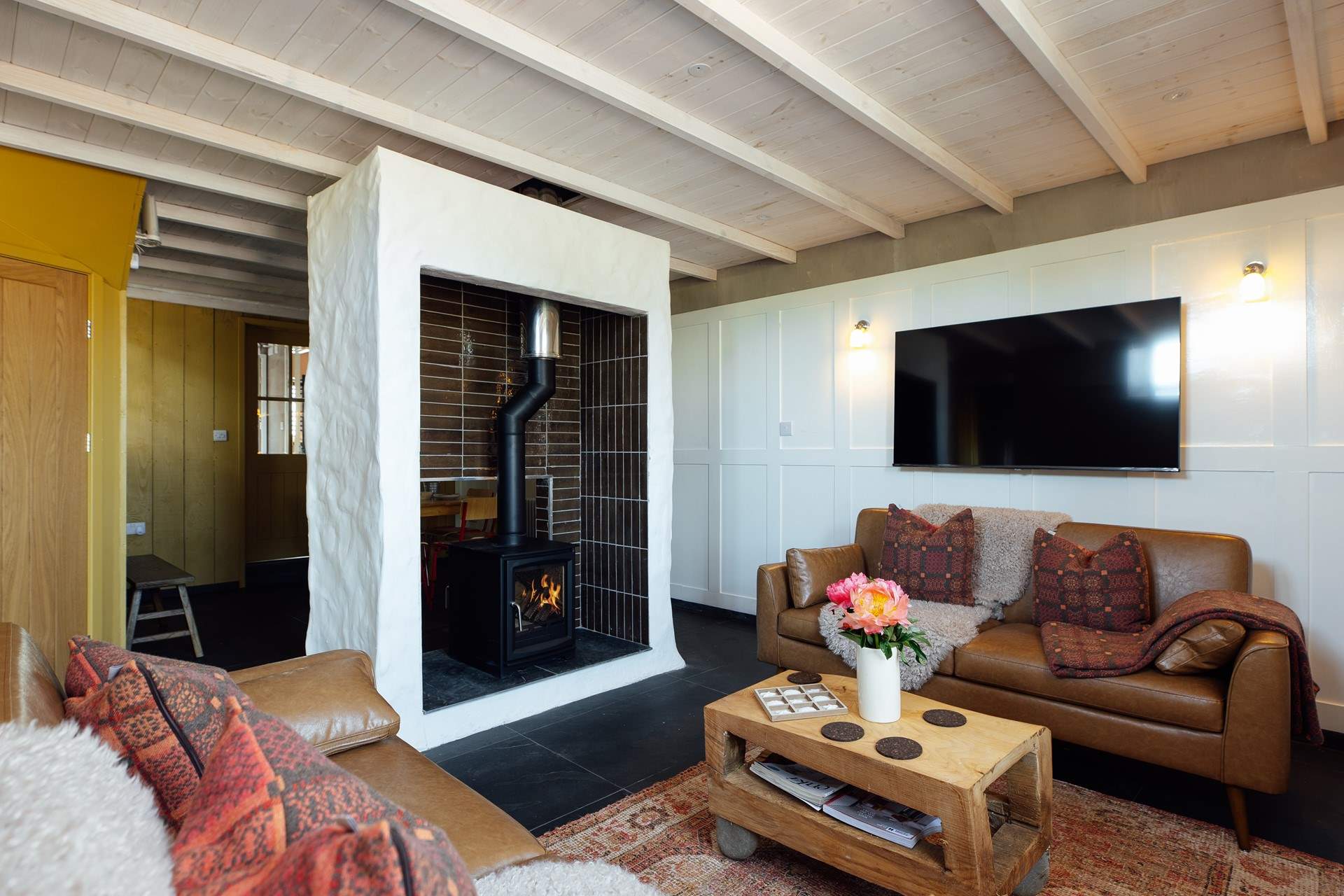 Immerse yourself in the warmth, rustic elegance and tranquillity of Blaen in the warming glow of the cosy wood-burner. 