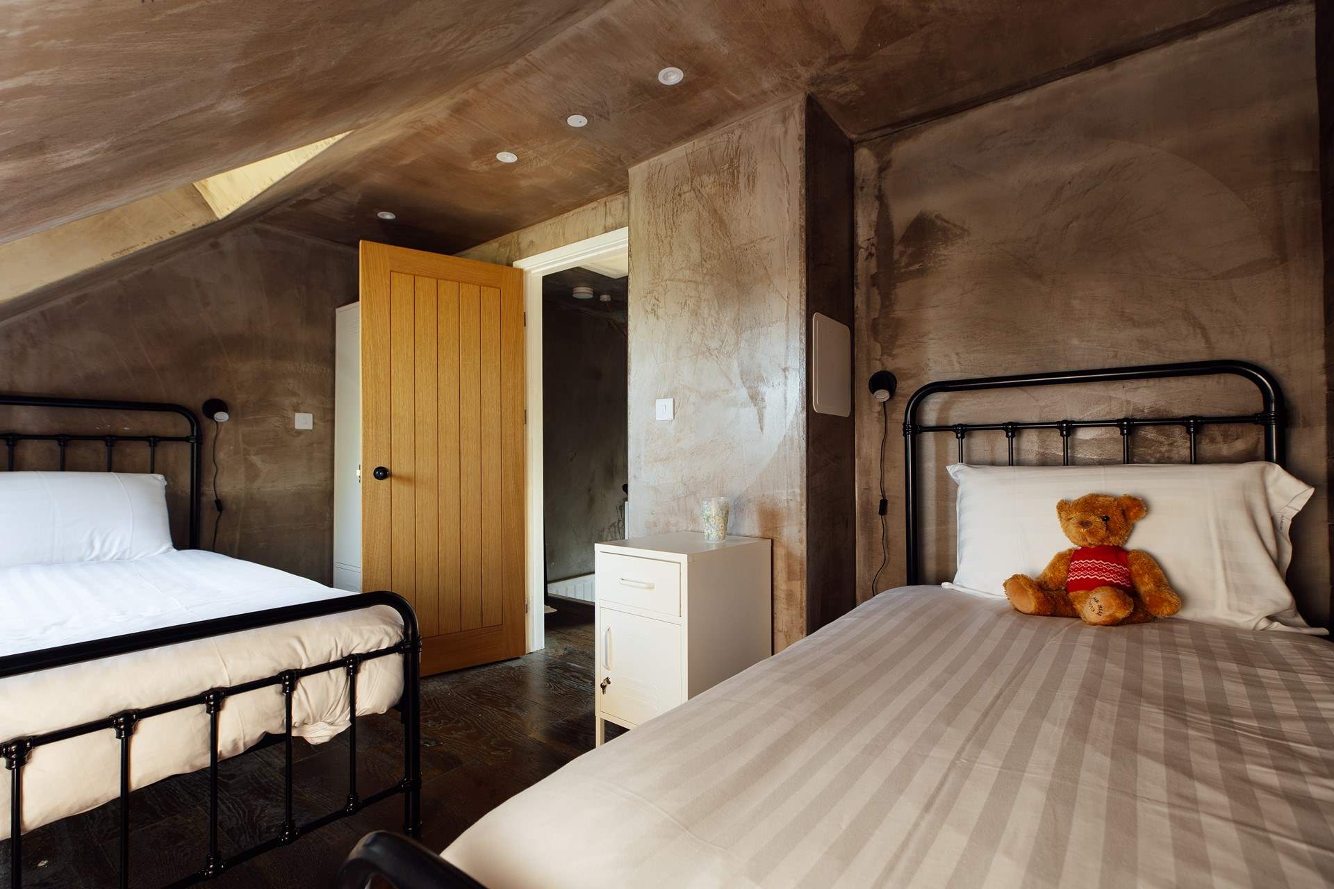 Sweet dreams in the hushed bedrooms.