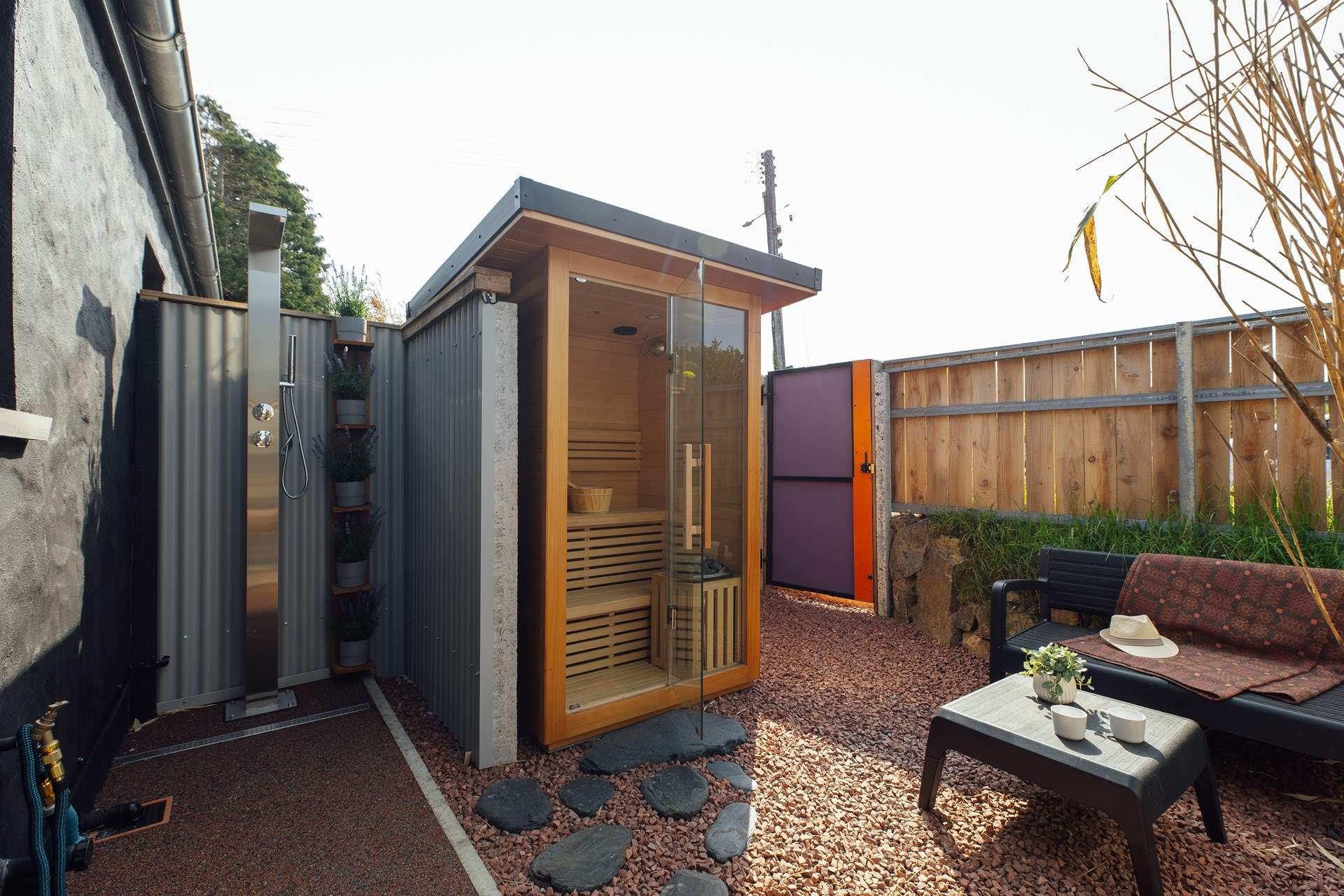 Happiness is relaxing in a holiday sauna. 