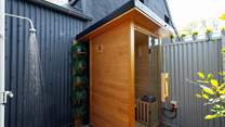 Escape to the sauna or hot tub in Nol.
