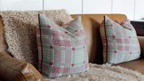 Lovely Welsh touches from the local woollen mill at Tregwynt. 