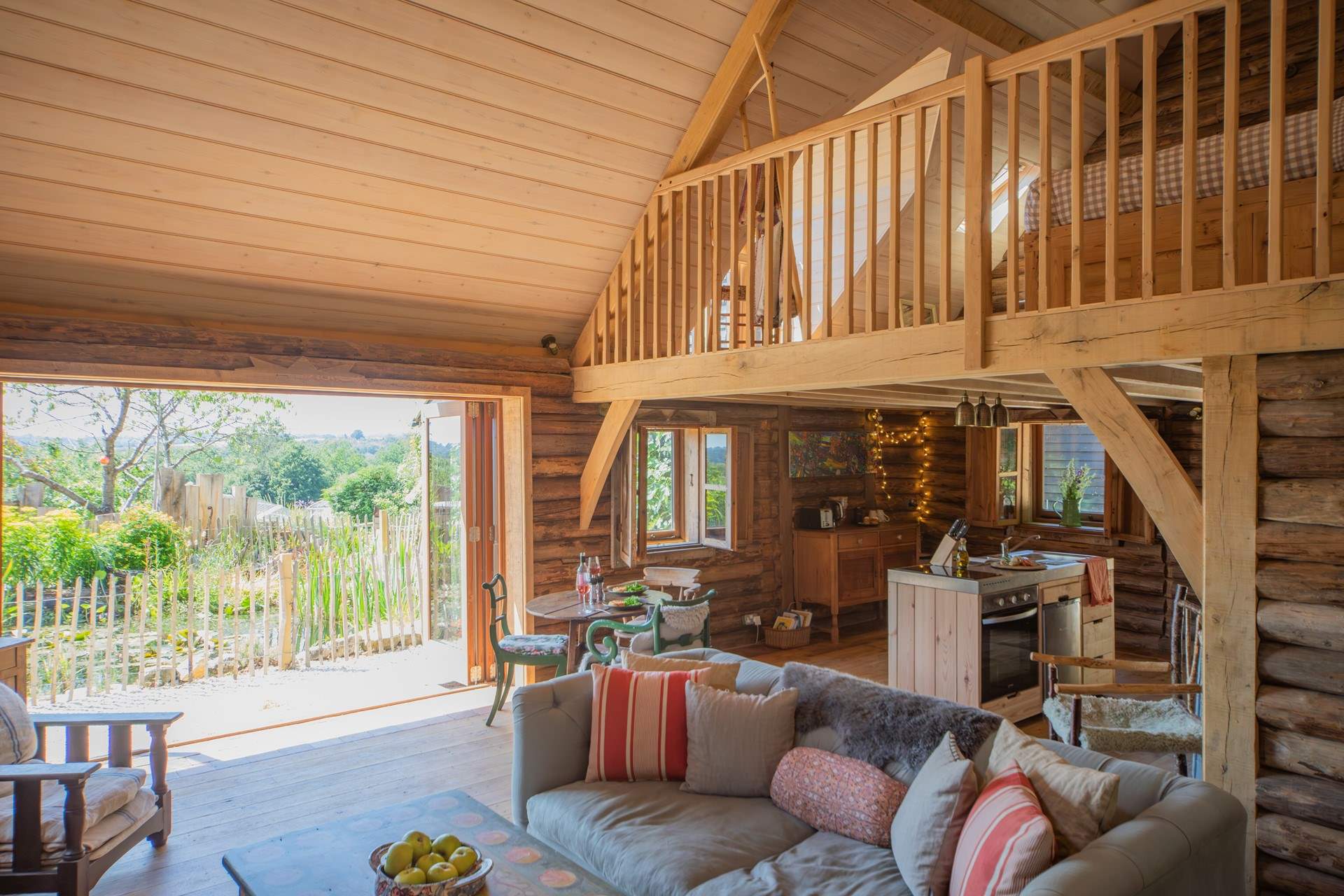Bi-fold doors open to the courtyard garden.