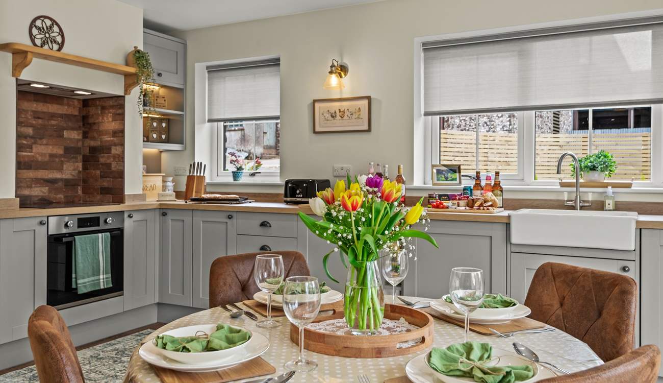 The dining-table provides the perfect setting for hearty breakfasts and holiday feasts.