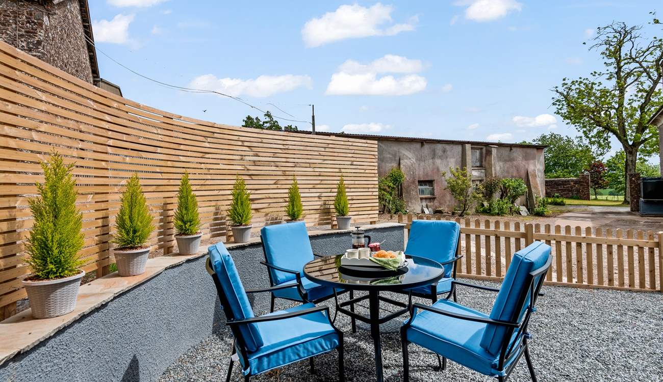 Enjoy al fresco dining in your countryside setting.