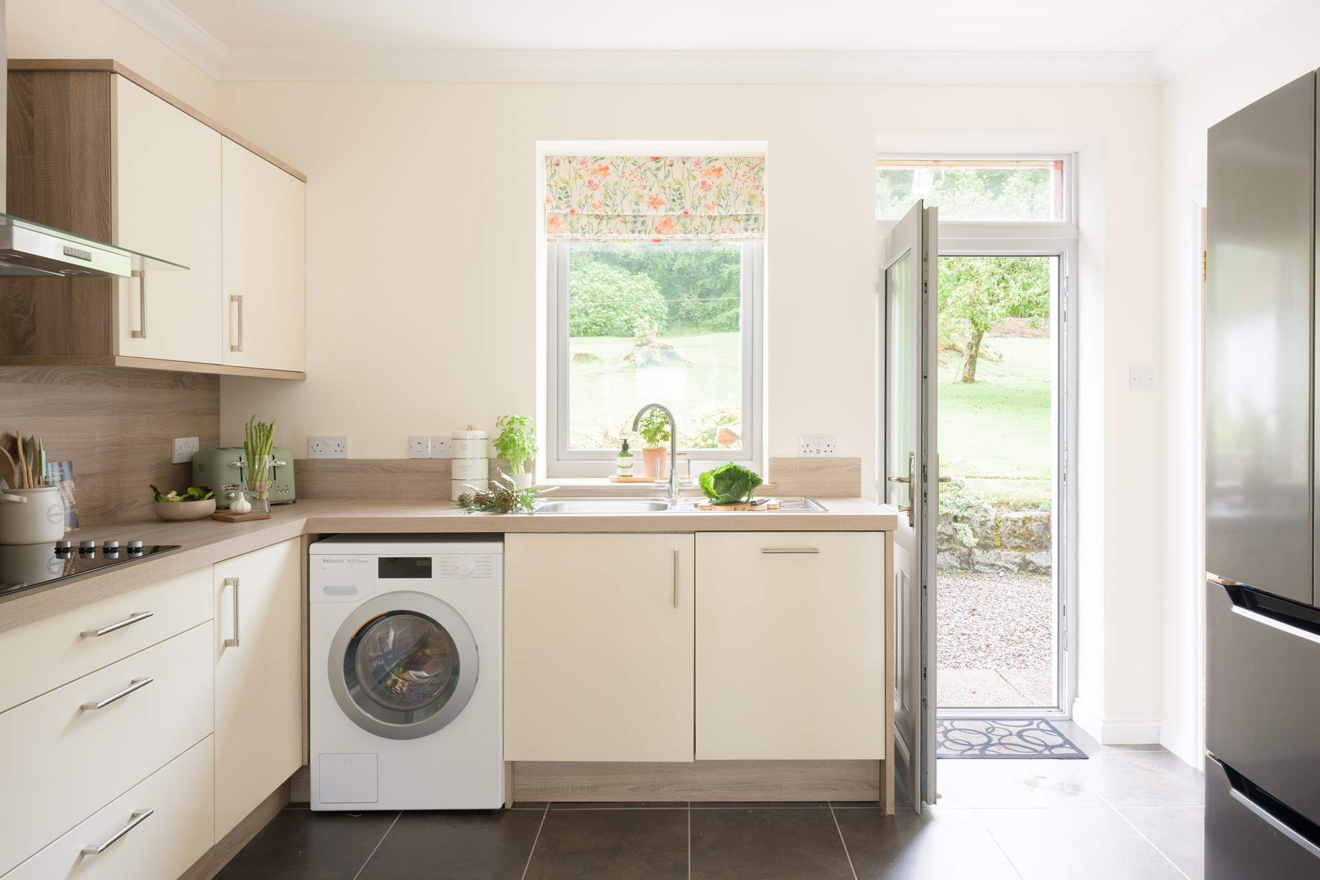 Open the kitchen door and let the light flood in. 