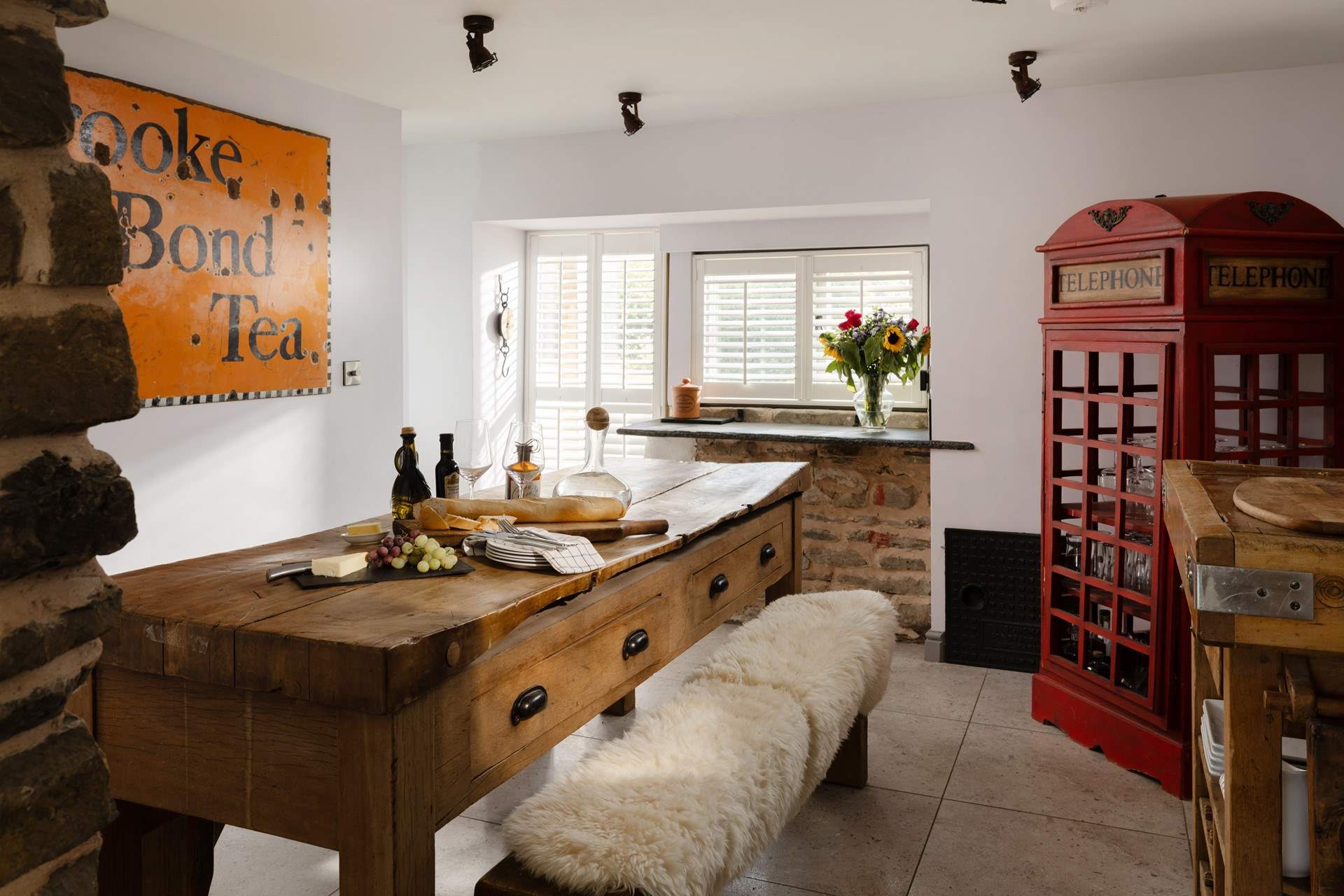 The dining-area is so cosy and full of character.