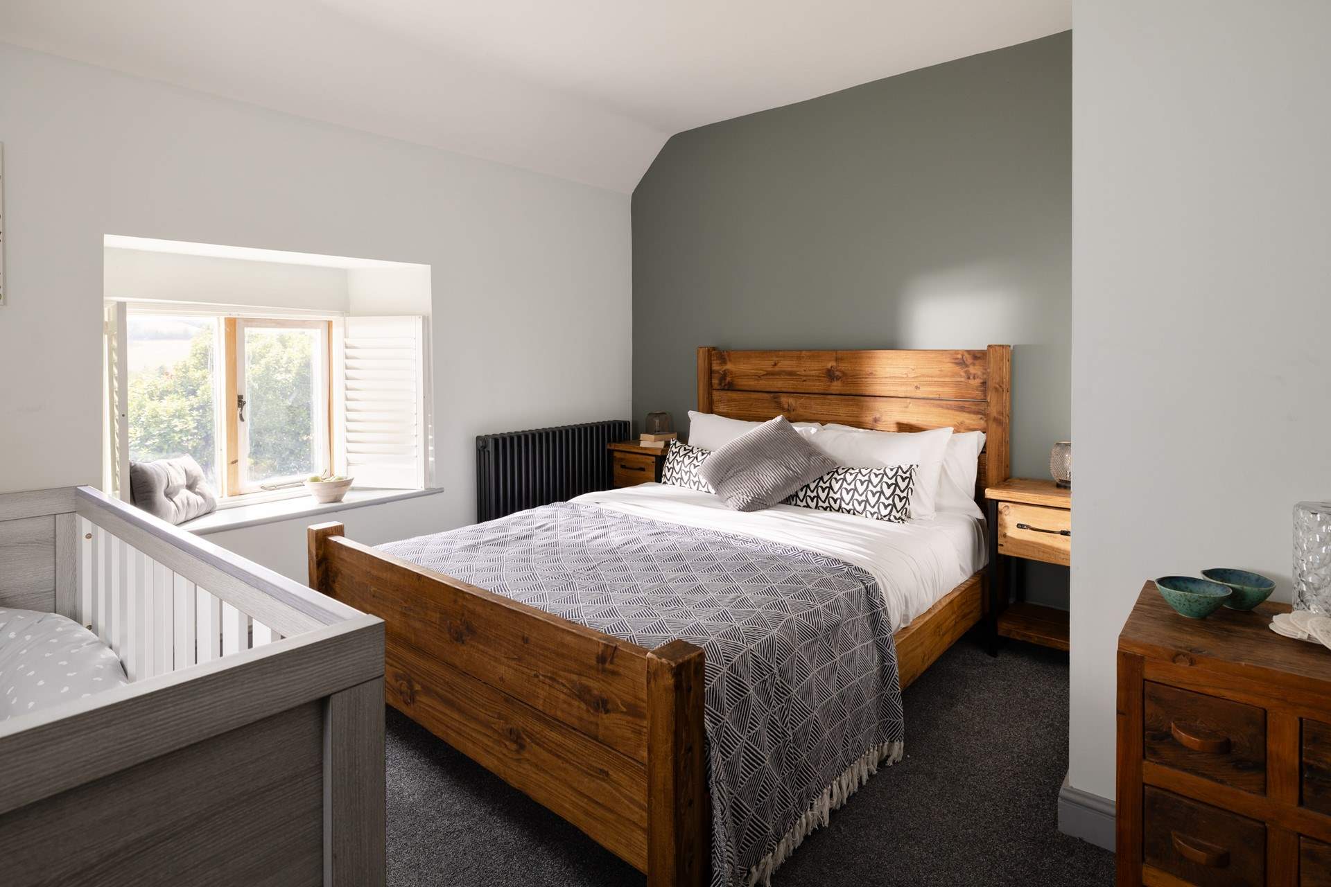 Bedroom two has a cot already set up for you.