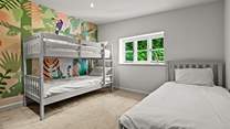 Bedroom 2 is lovely and spacious. Please note, blinds have since been fitted in both bedrooms.