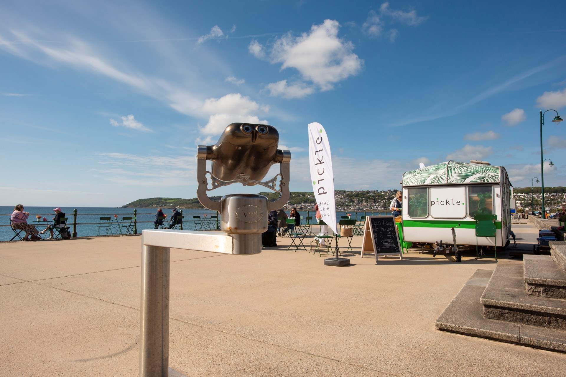 Stroll along the promenade in Penzance and enjoy a light lunch from the various food trucks.