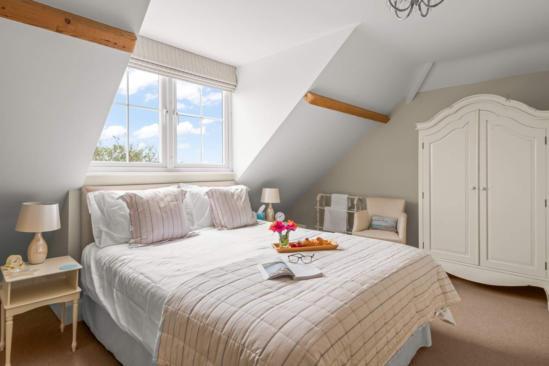 Bedroom 2 is home to this super inviting king-size bed.
