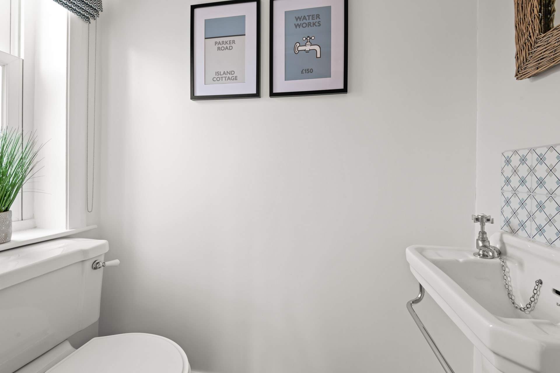 The ground floor cloakroom is located just off the entrance hall.