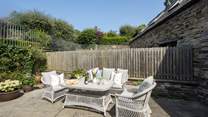 The sheltered courtyard is the perfect spot for al fresco dining in the best of the Cornish sunshine. 