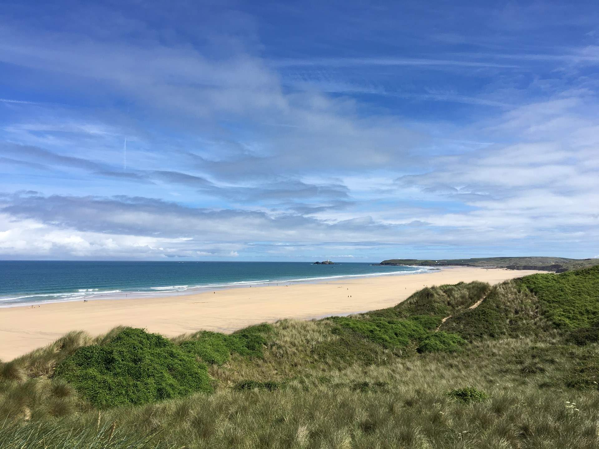 Miles of golden shoreline can be found at Gwithian.
