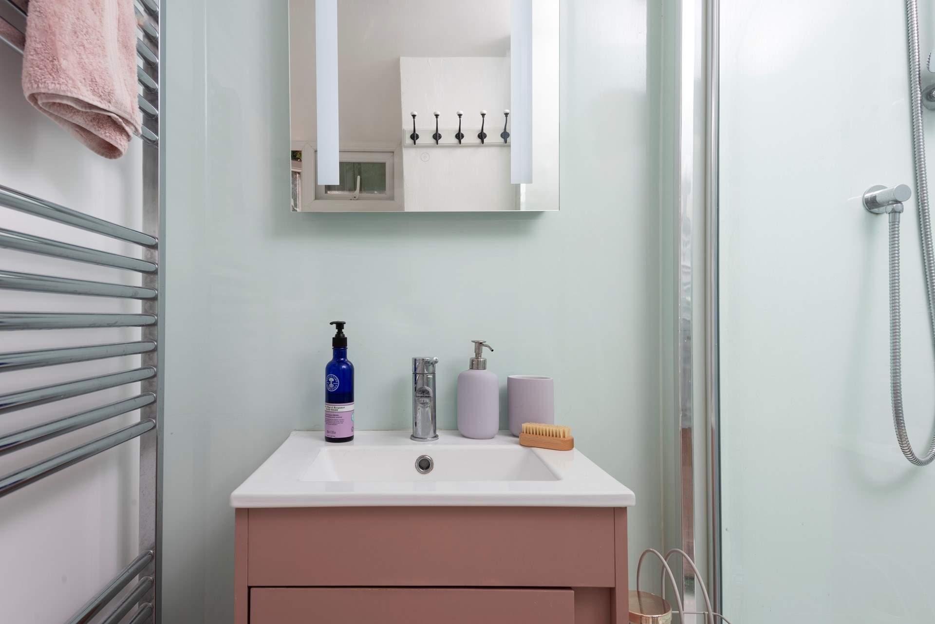 Complete with heated towel rail.