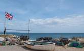 Boats and lobster pots on the beach at Beesands. - Thumbnail Image