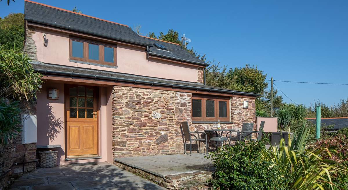 The terrace in front of The Garden Cottage.