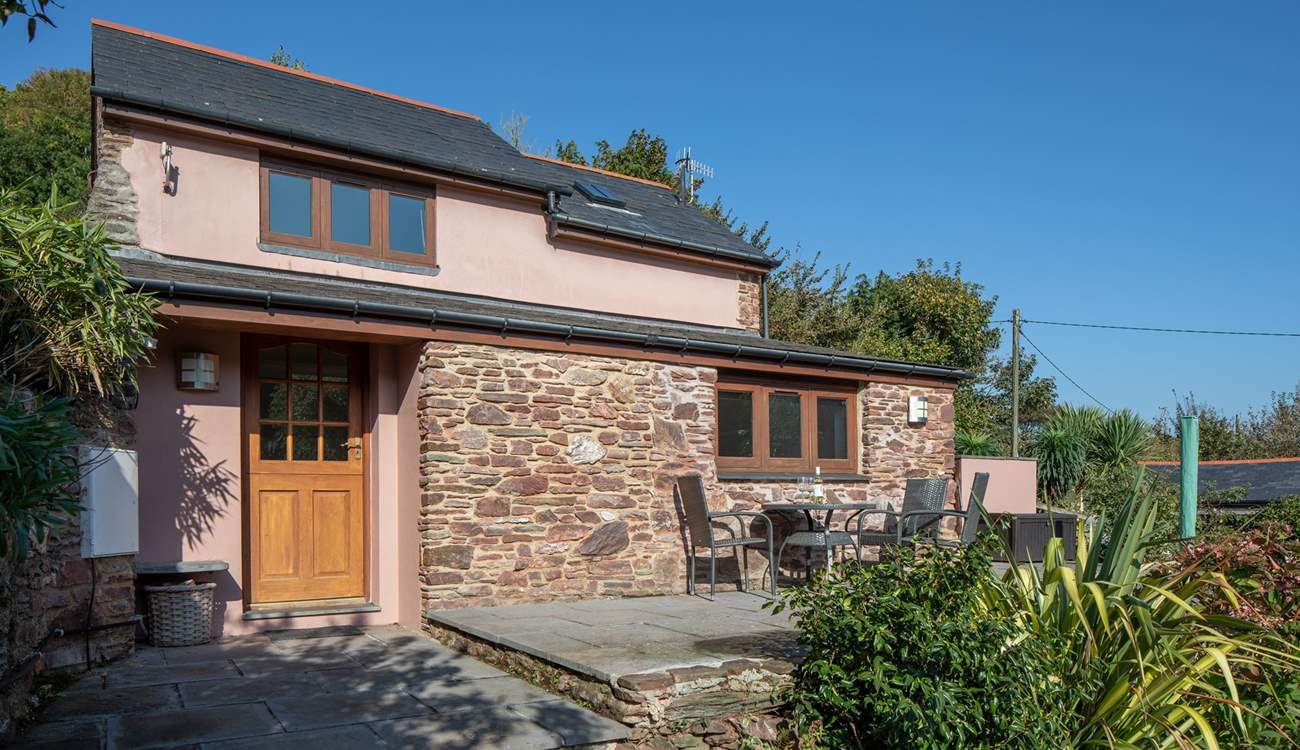 The terrace in front of The Garden Cottage.