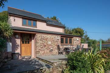 The terrace in front of The Garden Cottage.