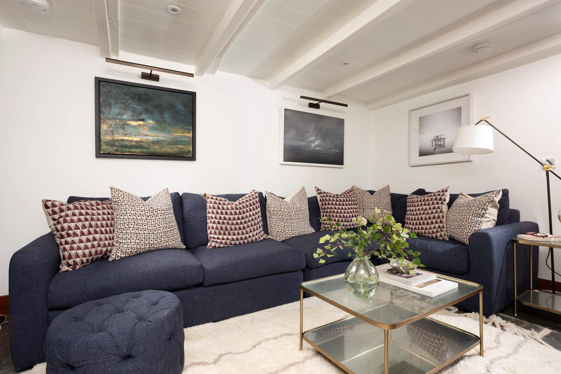 The large sofa invites you to unwind and relax. 