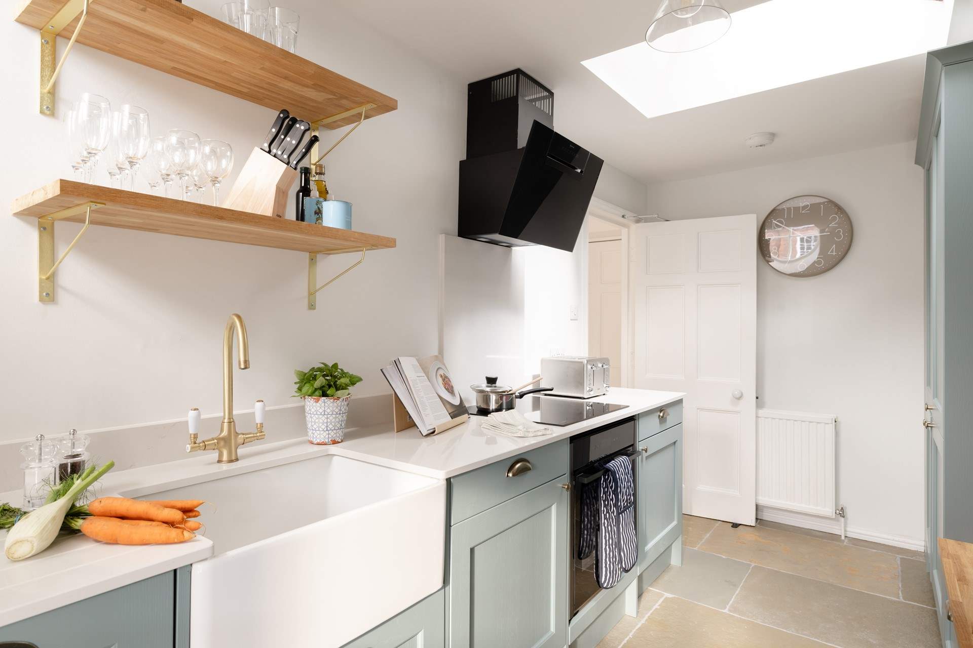 The kitchen is well-equipped and contemporary.