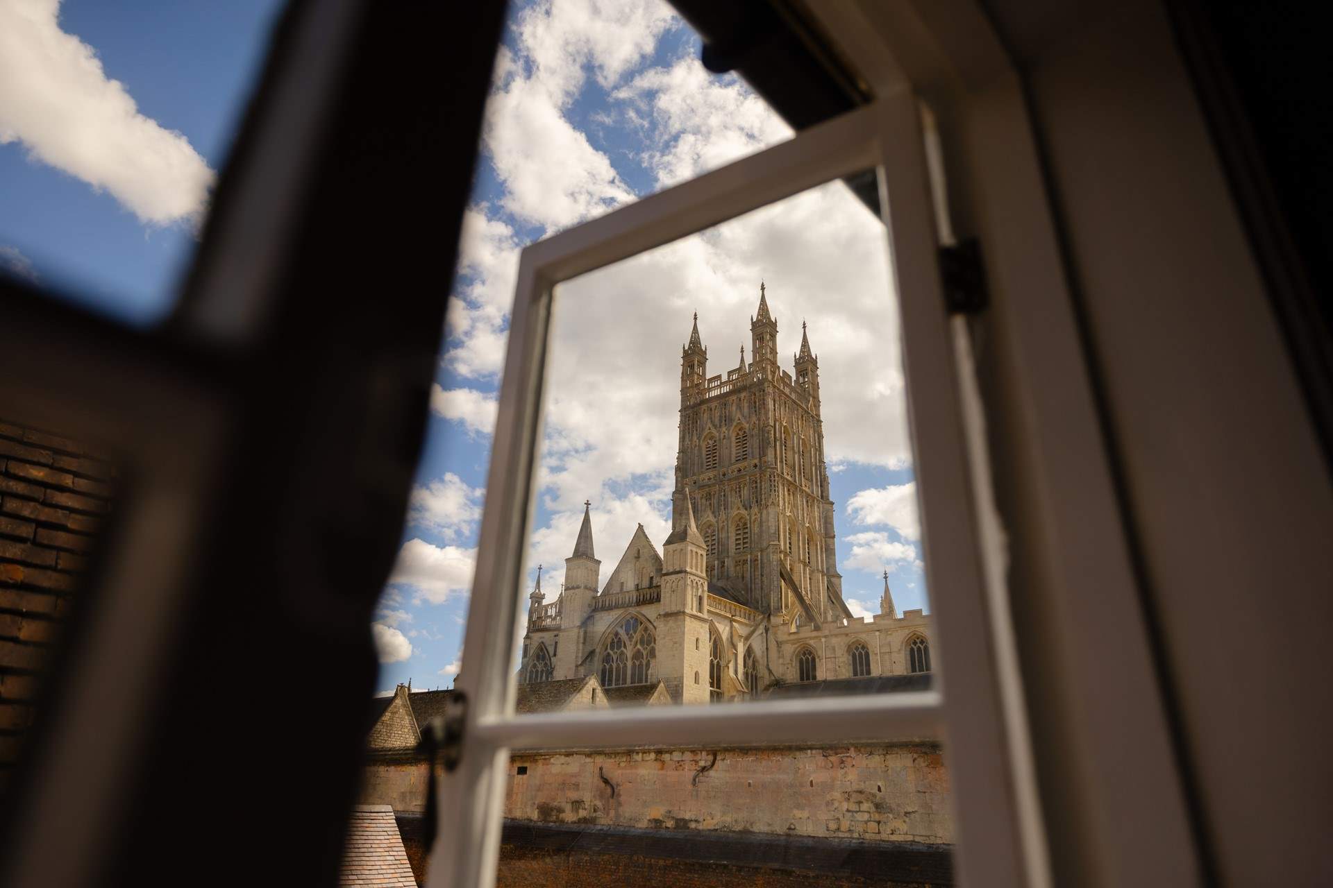 The magnificent view of the Cathedral from the staircase window.