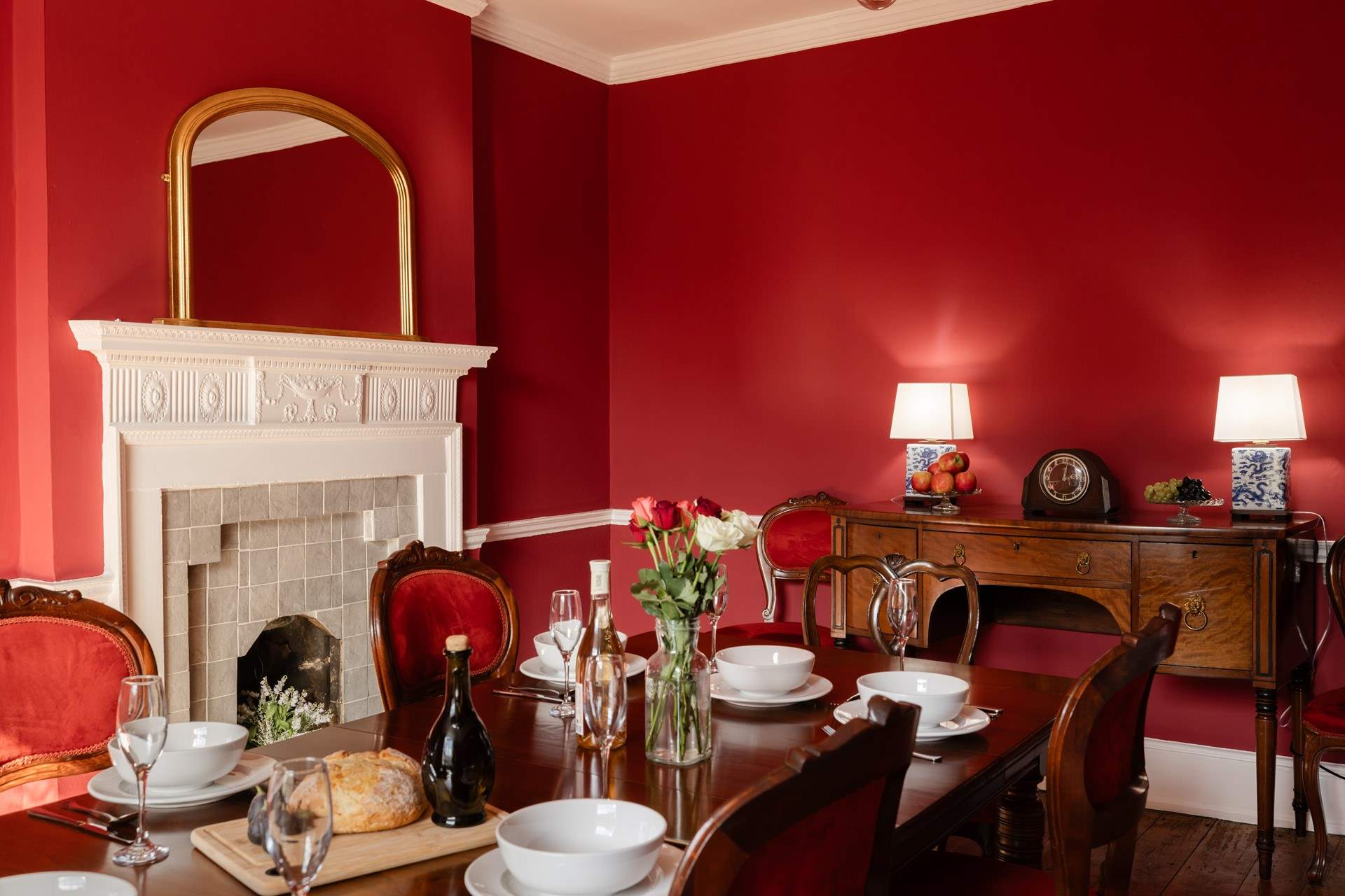 The elegant dining-room.