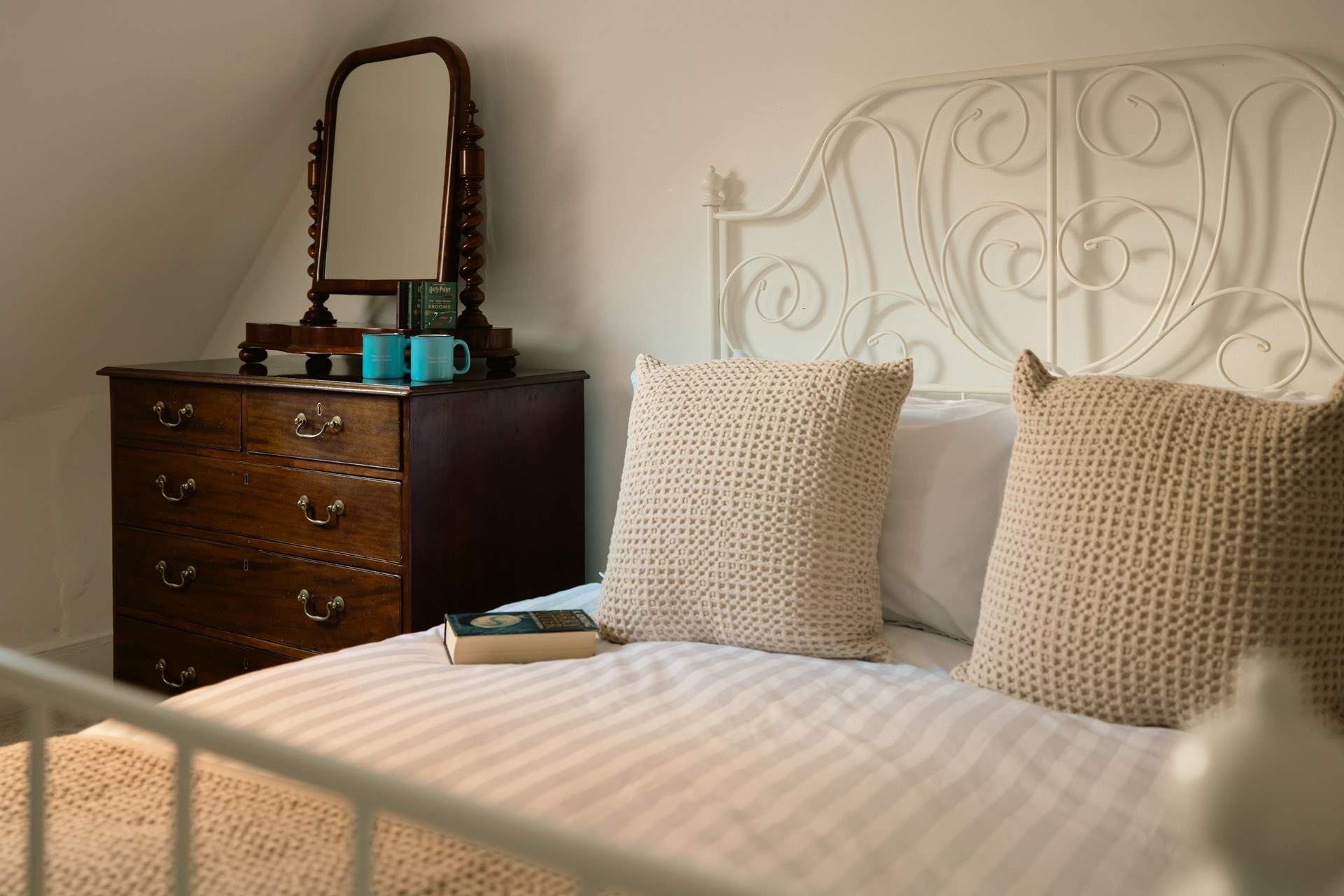 Antique furniture is dotted all throughout this gorgeous house.