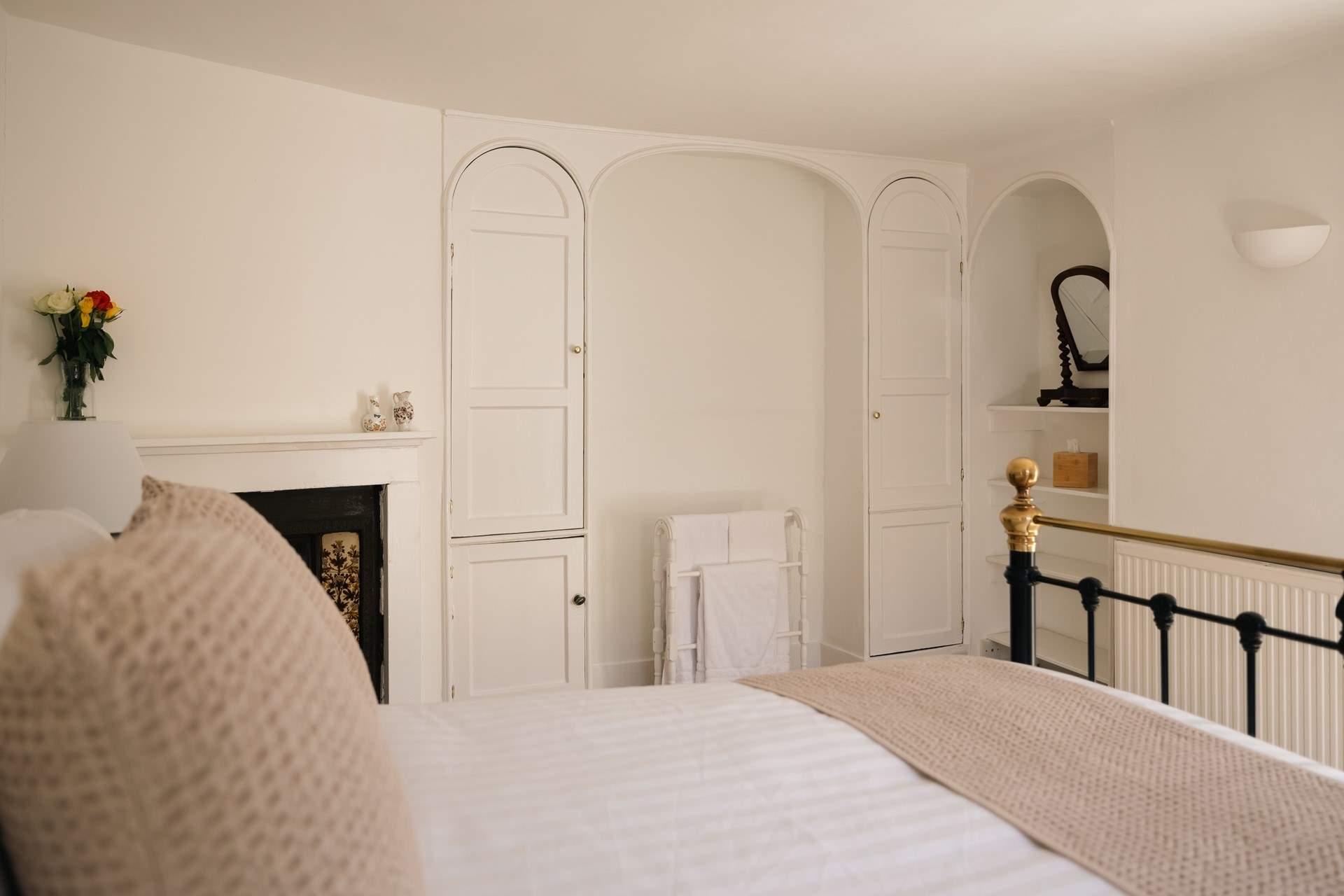 The original fireplace is ornamental.