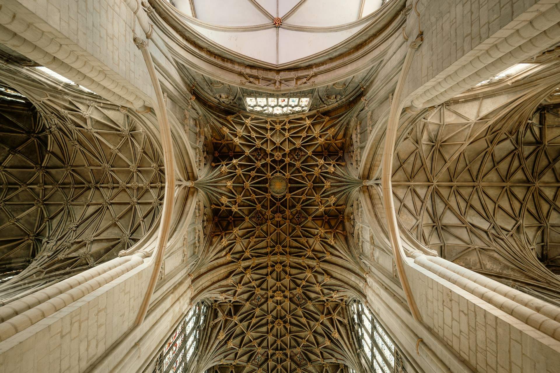 Admire the magnificent ceiling.