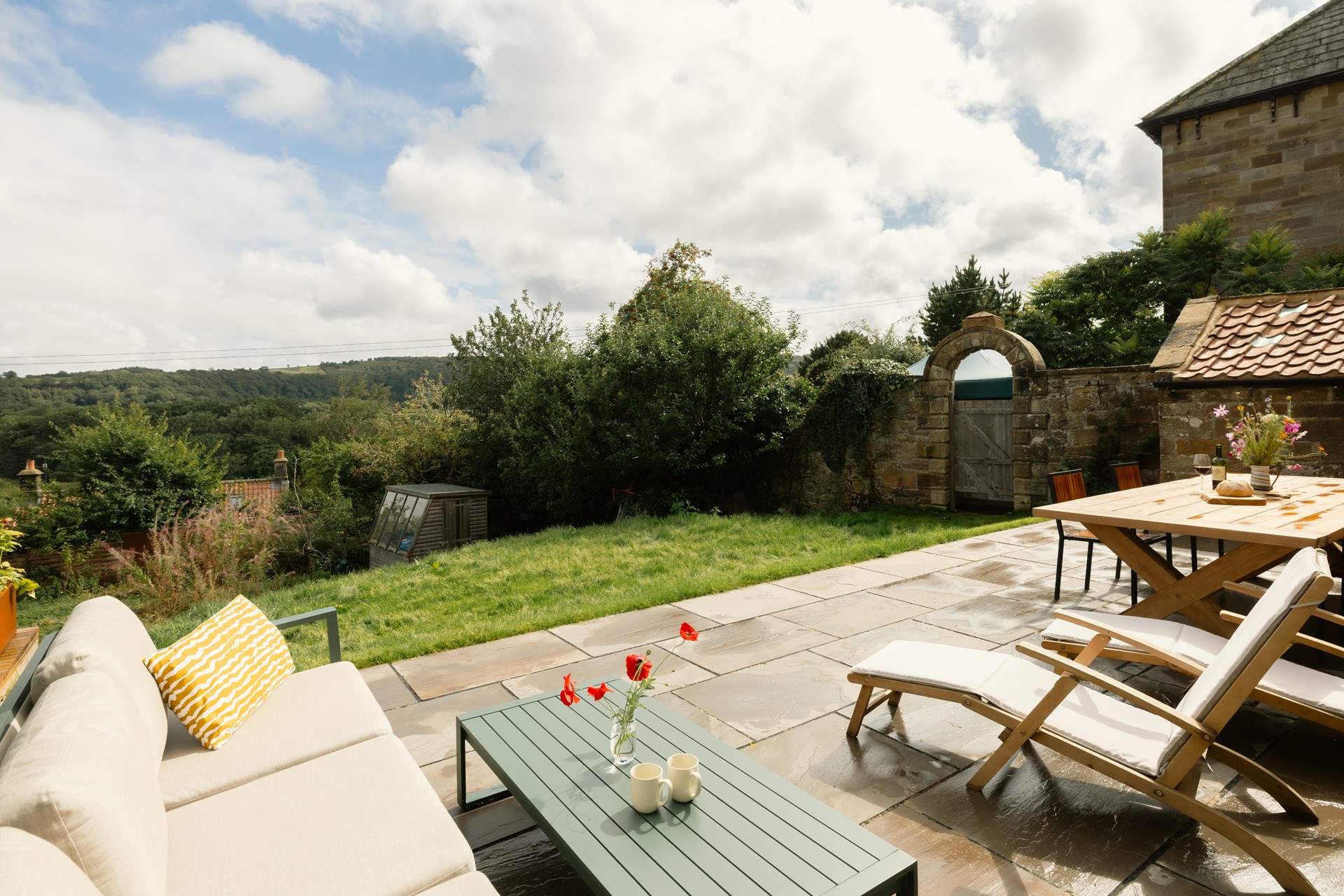 The spacious patio is great for al fresco dining...