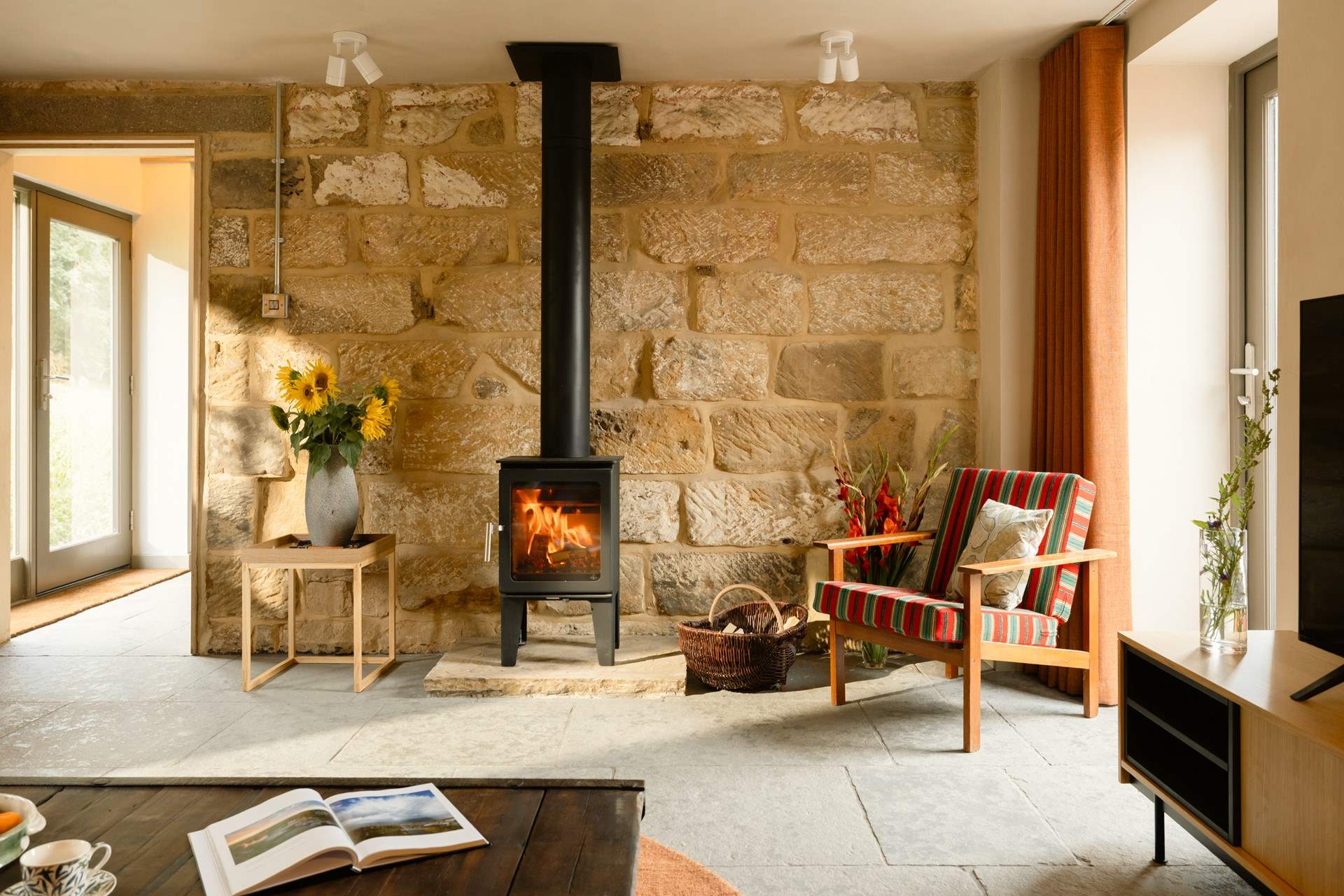 Curl up in front of a roaring fire.