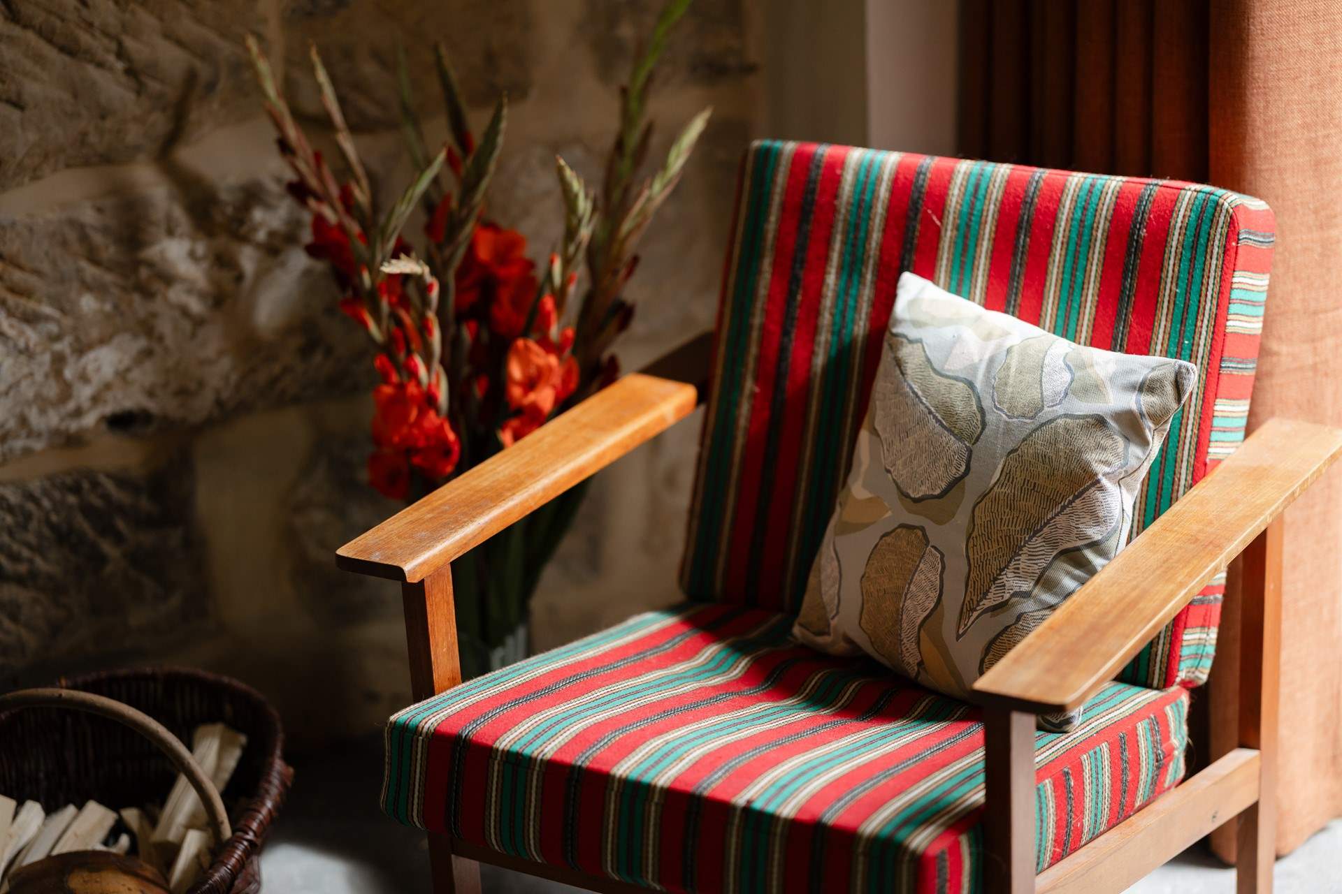 A lovely chair for toasting your toes in front of the fire.