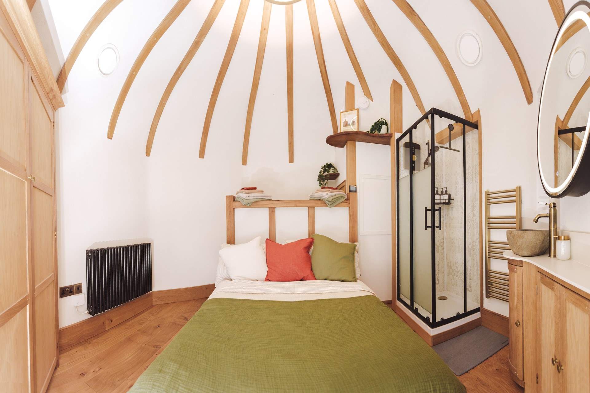 Climb the stairs to find your beautiful bedroom. 