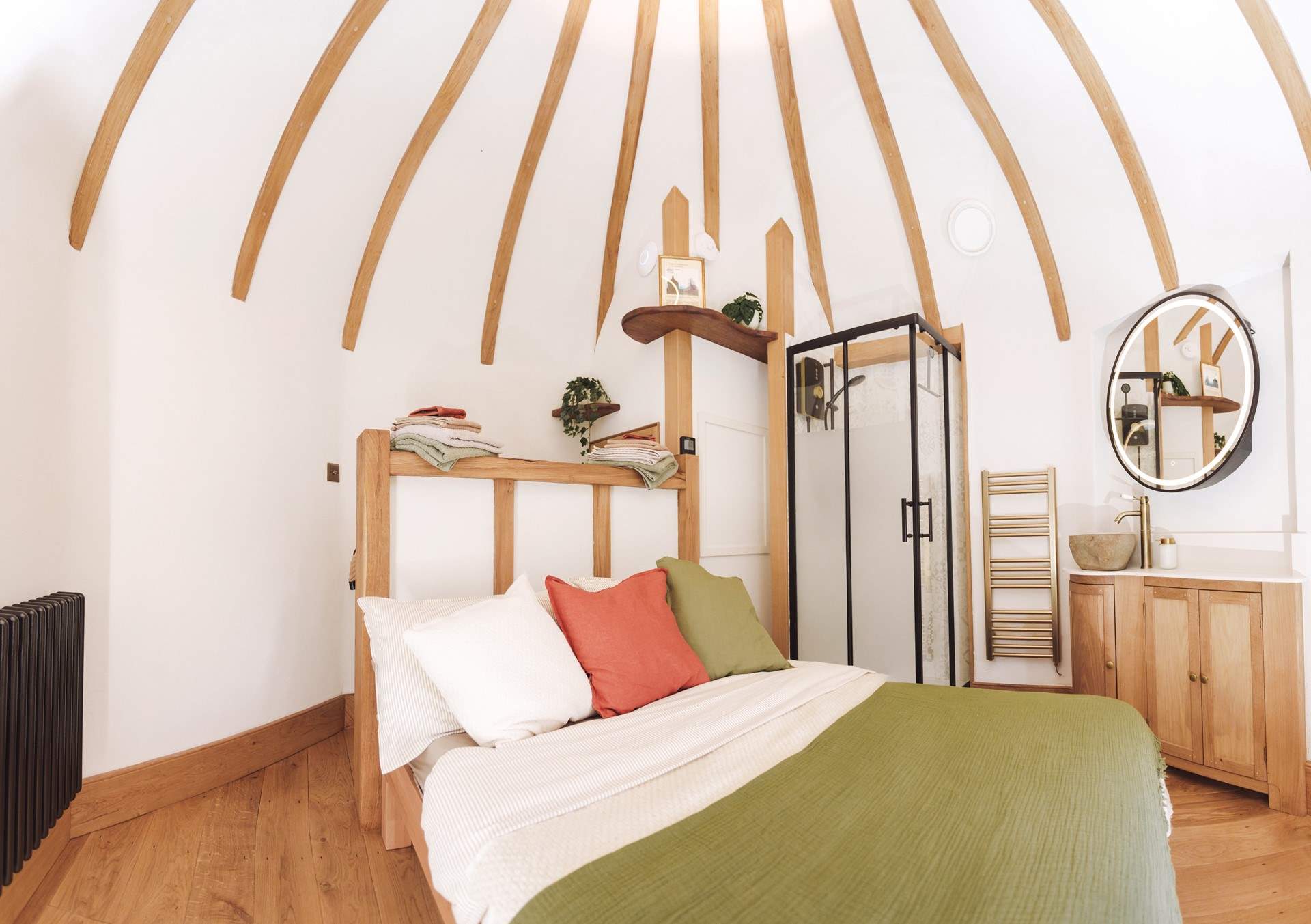 The octagonal structure creates a calming ambience. 