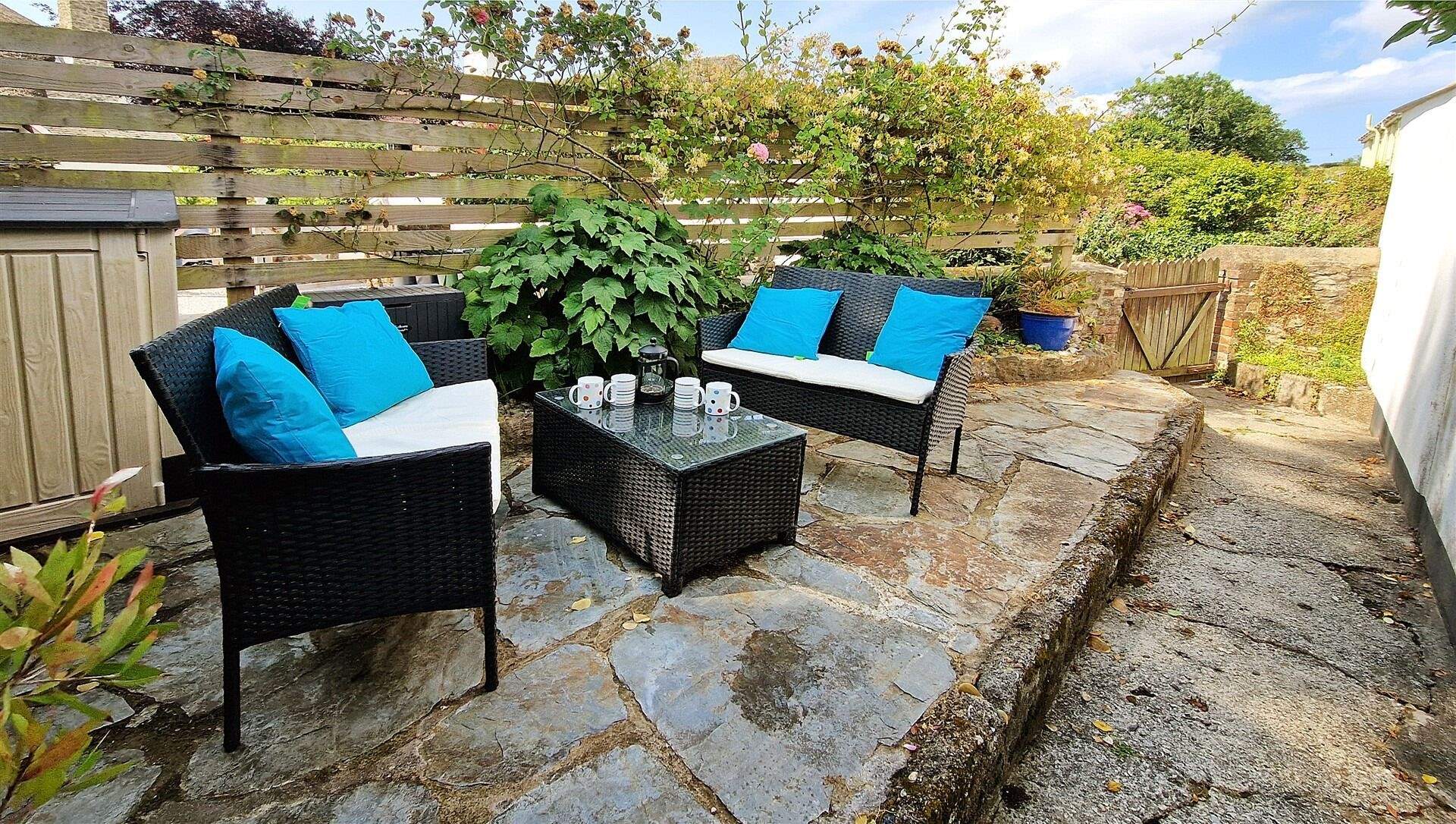 You'll find more seating on the patio.