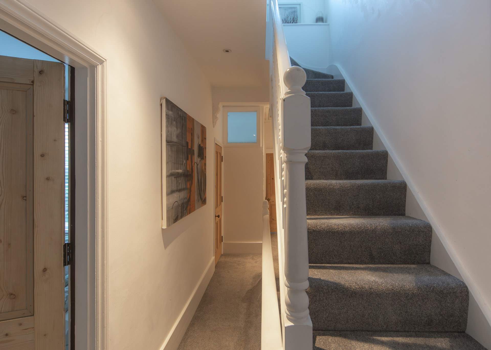 Stairs lead to the second floor.