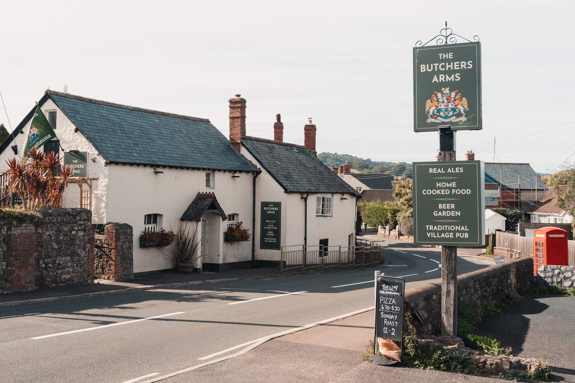 The fabulous Butchers Arms is only a two minute walk.