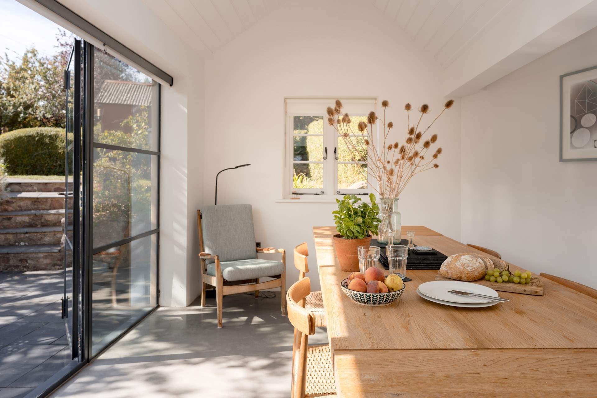 The dining-area catches all the lovely afternoon and early evening light making it the perfect spot for some quiet reading, planning or perhaps just a little snooze in the corner!