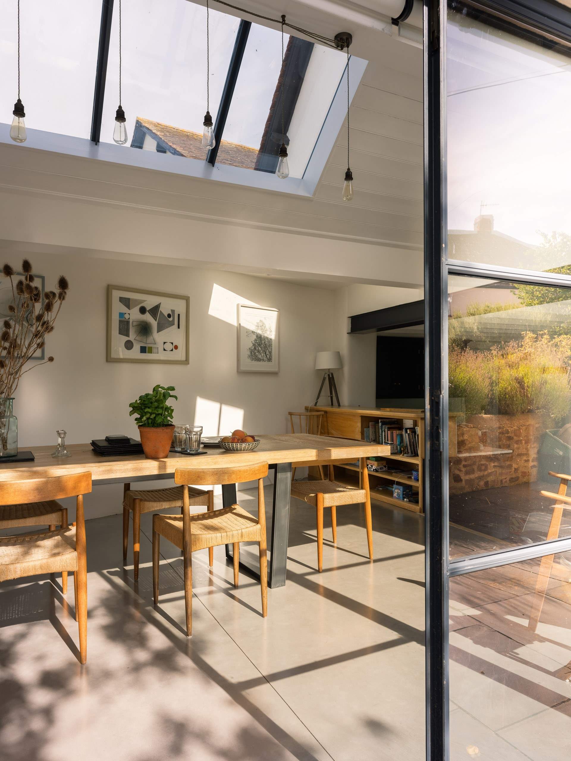 The dining space is also vaulted which further accentuates the dramatic nature of the room and the amount of natural light.