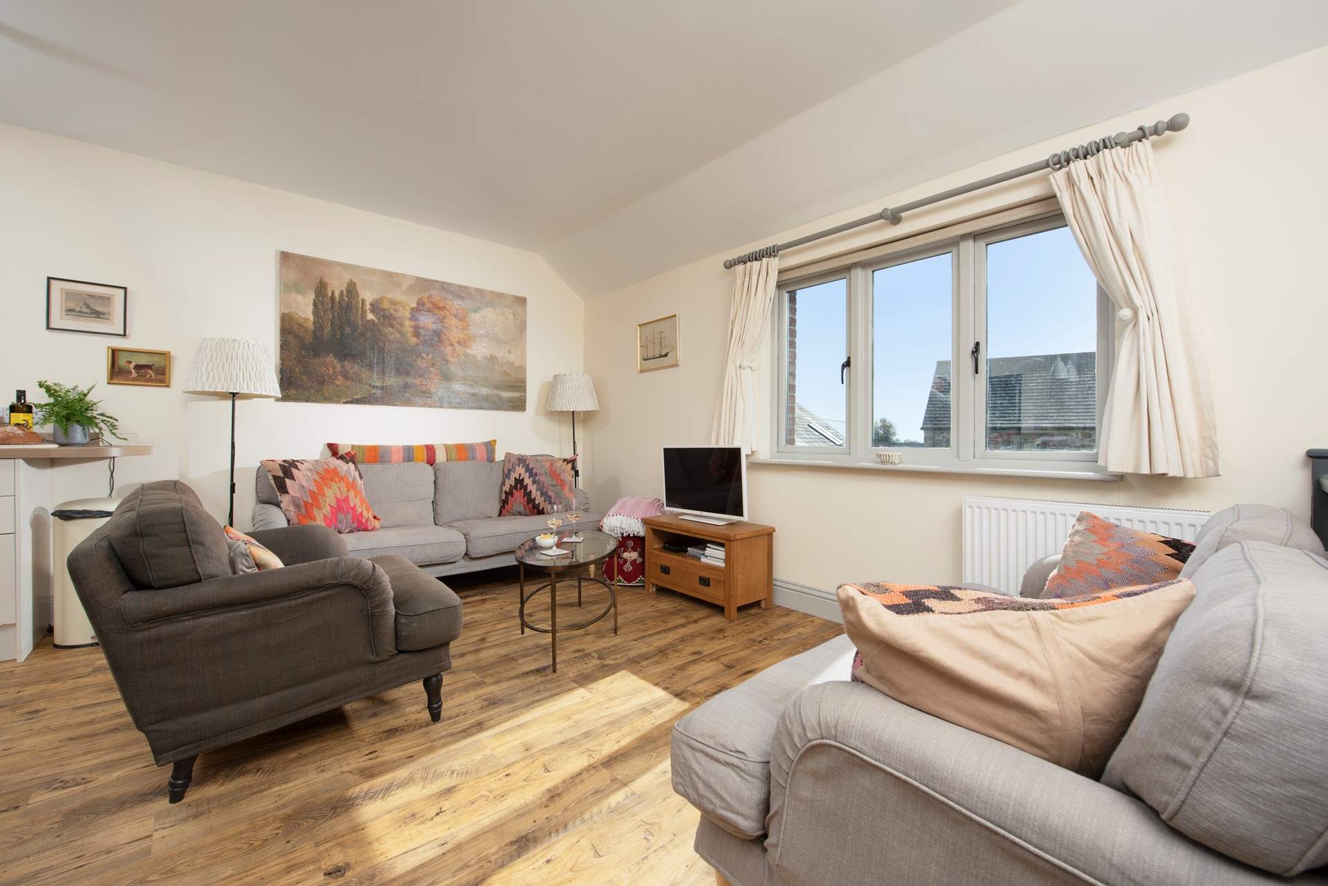 The open plan living space is on the first floor. 
