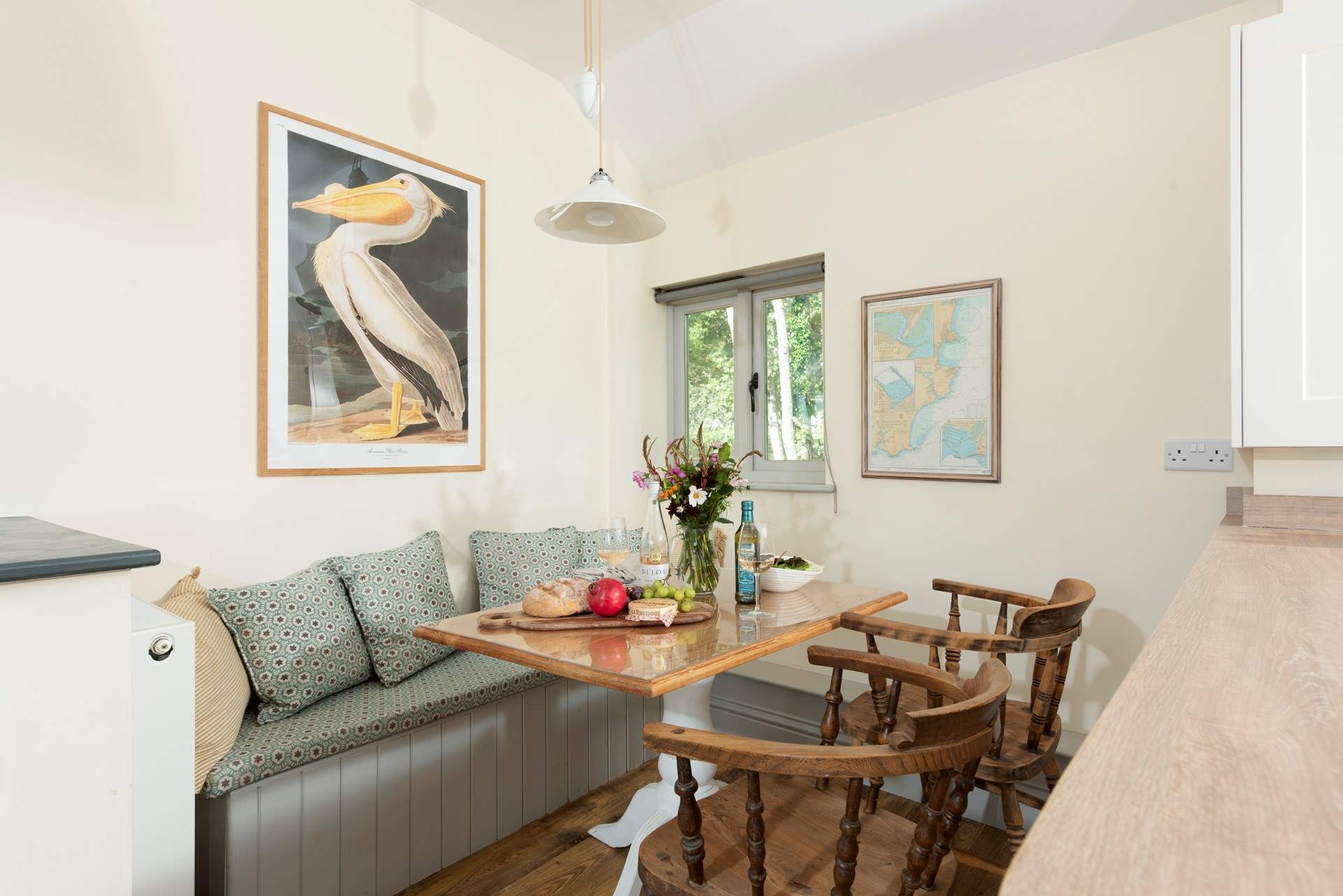 The dining-area is perfectly situated next to the kitchen.