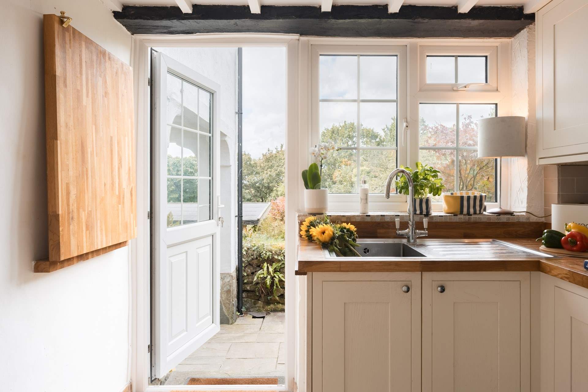 The kitchen is equipped and ready for you to cook up a hearty brunch before walking the local trails.