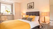 A sunny and bright bedroom for relaxing and recharging. Please note, this bed has now been updated to a super-king 'zip and link' bed so can also be configured as twin beds for flexibility.